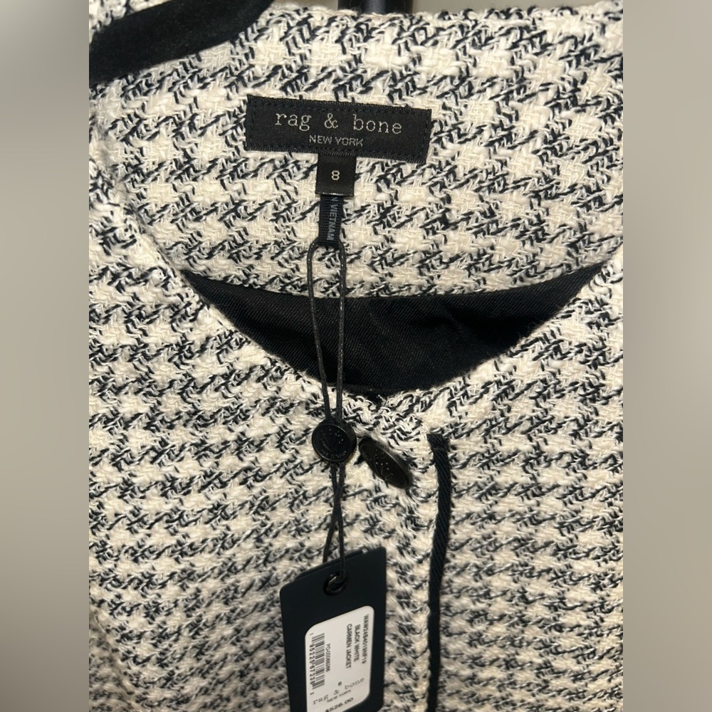 NWT Rag & Bone Black and White Textured Tweed Blazer